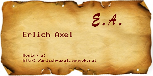 Erlich Axel névjegykártya